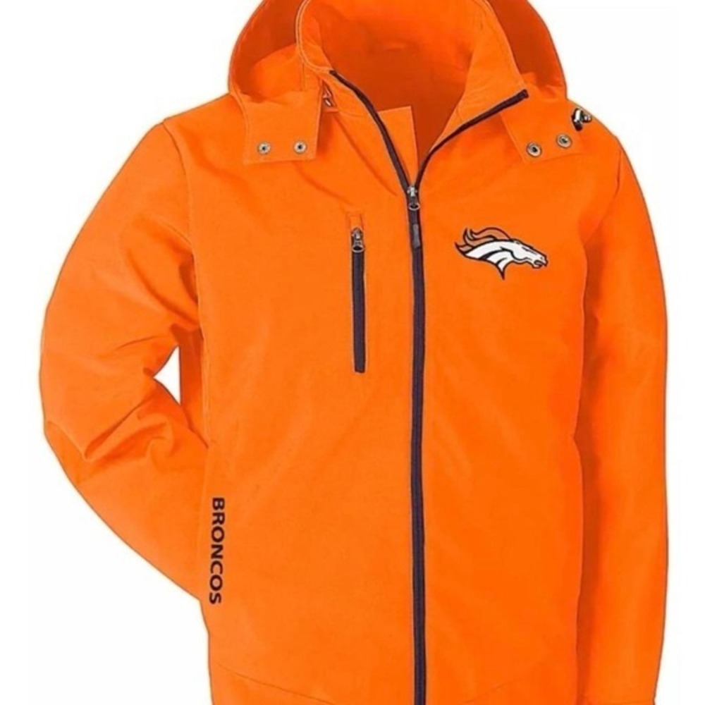 NFL Denver Broncos Three Layer Soft Shell Jacket Wind & Water Resistant XL